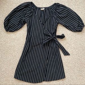 Stripped Wrap Dress